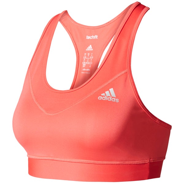 adidas Women's TechFit Medium Support Sports Bra - Core Pink