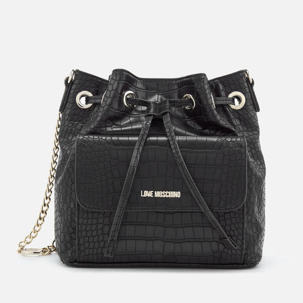 Love Moschino Women's Croc Bucket Bag - Black