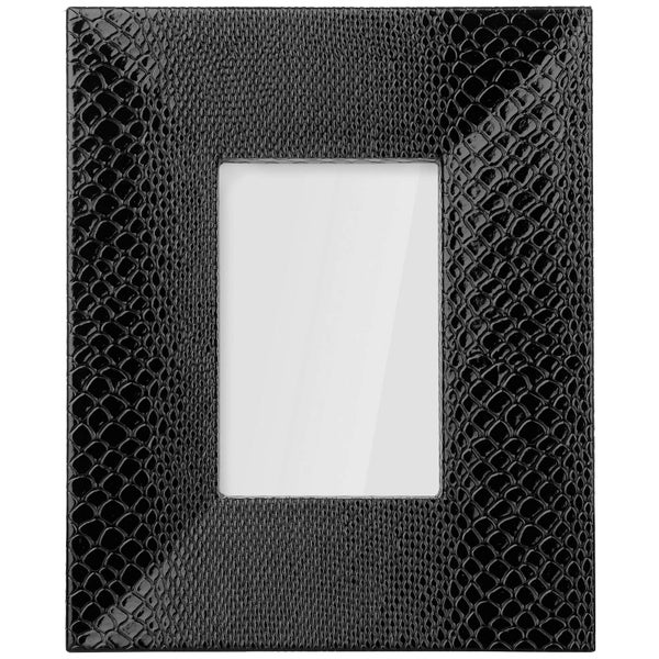 Snake Leather Effect Veneer Photo Frame 4 x 6 - Black