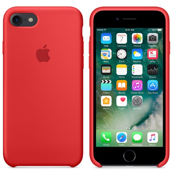 Étui en Silicone pour iPhone 7 -Rouge