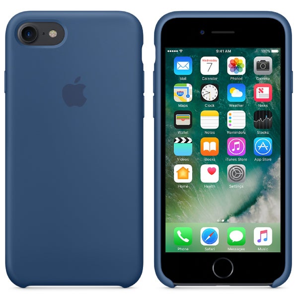 Étui en Silicone pour iPhone 7 -Bleu Océan