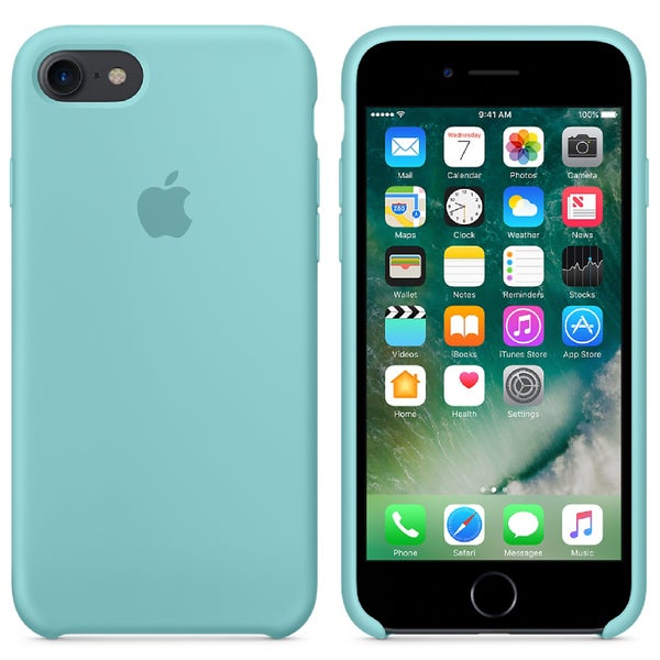 Étui en Silicone pour iPhone 7 -Bleu Turquoise
