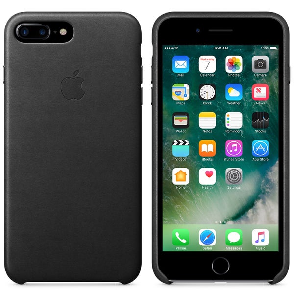 Apple iPhone 7 Plus Leren Hoesje - Zwart