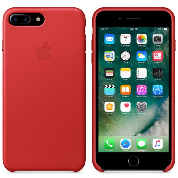 Étui en Cuir pour iPhone 7 Plus -Rouge