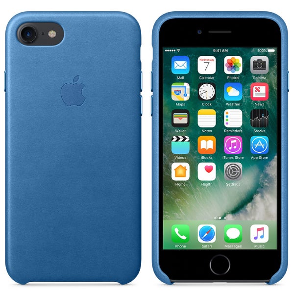 Étui en Cuir pour iPhone 7 -Bleu Mer