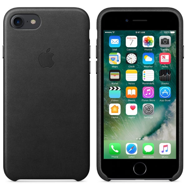 Apple iPhone 7 Leren Hoesje - Zwart