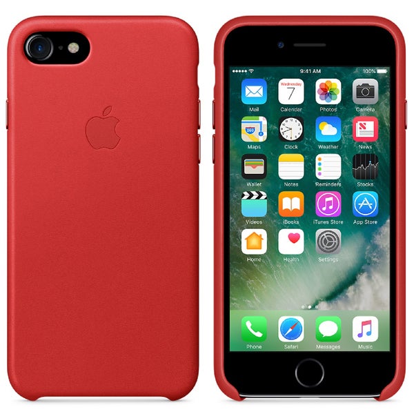 Apple iPhone 7 Leather Case - Red