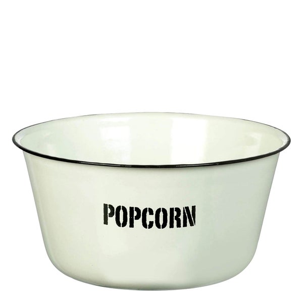 Parlane Enamel Popcorn Bowl - White (12 x 25cm)