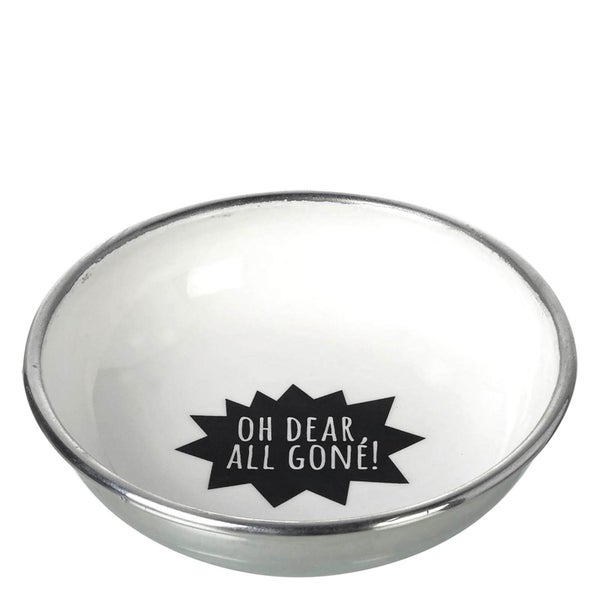 Parlane 'All Gone' Aluminium Bowl - White/ Black (13cm)