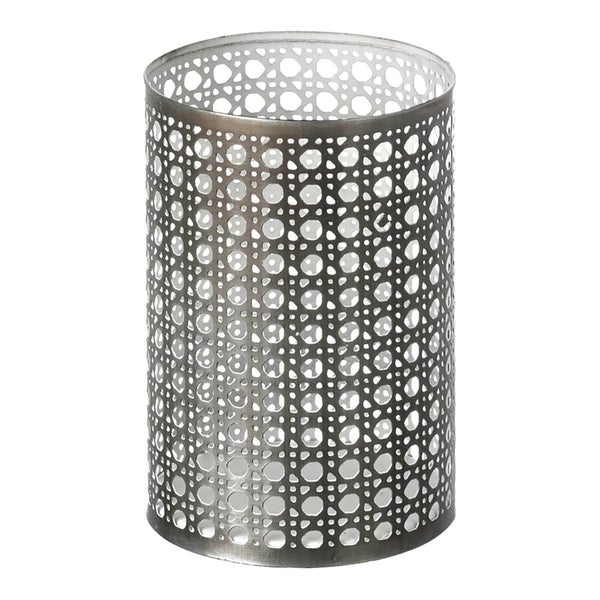 Parlane Toronto Metal Tealight Holder - Grey/White (13.5 x 9cm)