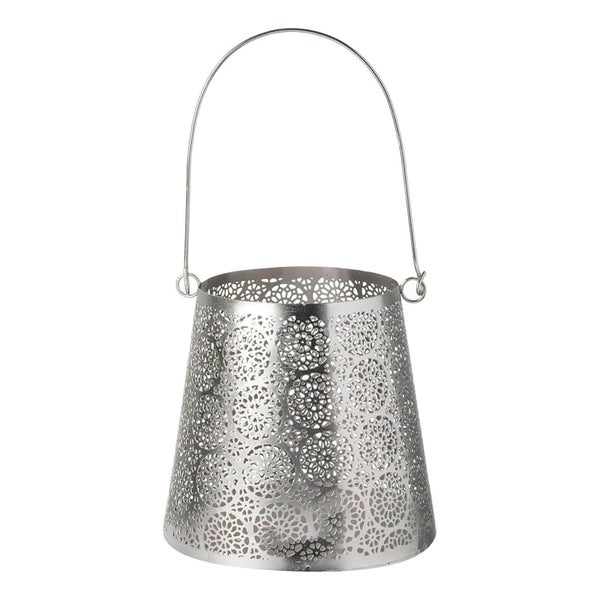 Parlane Alma Metal Lantern - Silver (14 x 14cm)