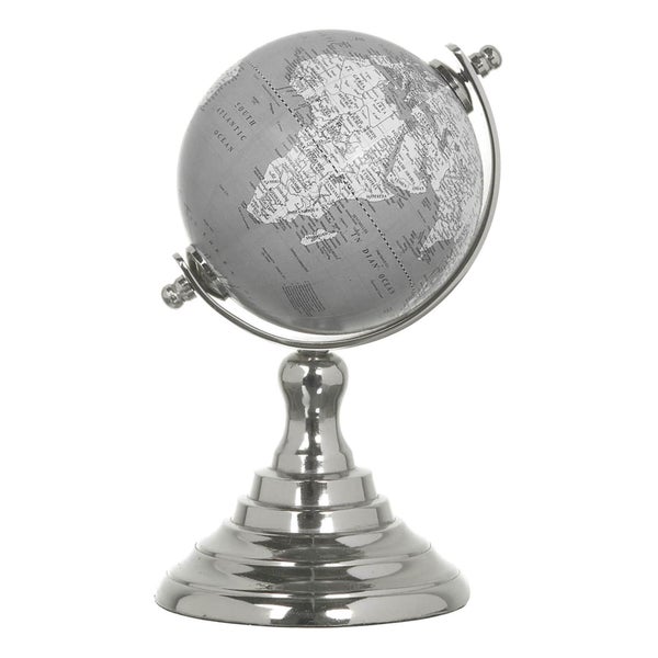 Globe Terrestre en Aluminium Parlane - Gris/Blanc (16 x 10cm)