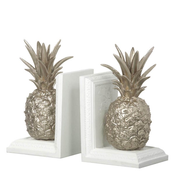 Parlane Pineapple Bookends - White (21 x 12cm)