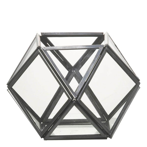 Parlane Ness Glass Terrarium Tealight Holder - Silver (11 x 10.5cm)
