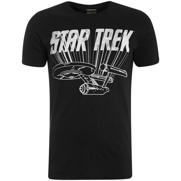Star Trek Männer Enterprise Logo T-Shirt - Schwarz