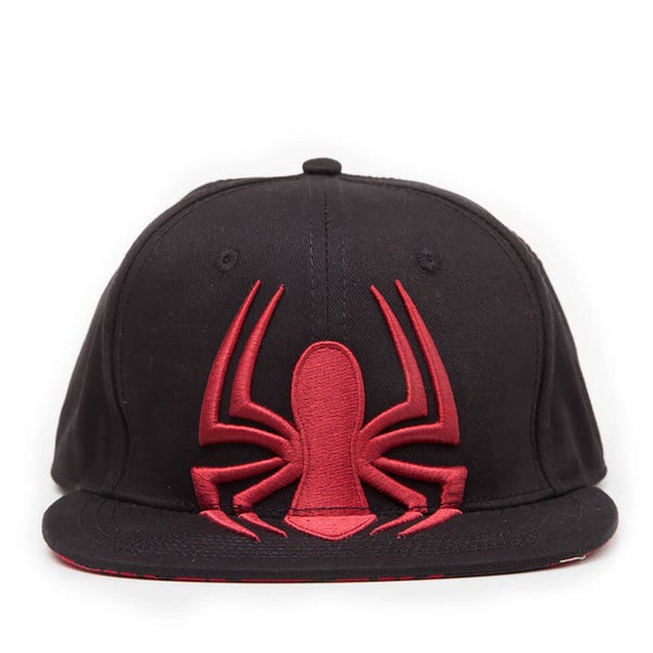 Marvel Spider-Man Embroidered Logo Snapback Cap - Black/Red