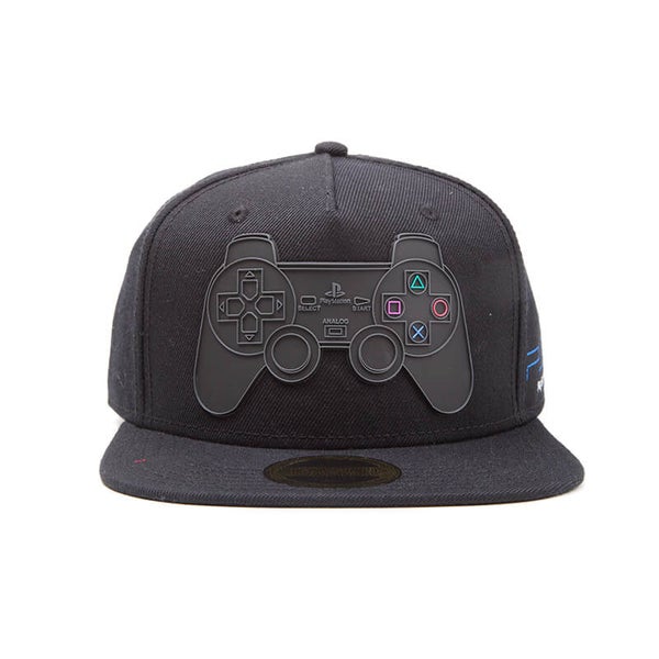 PlayStation 2 Rubber Controller Logo Snapback Cap - Black