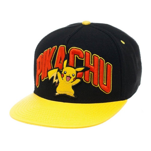 Pokémon Pikachu Snapback Cap with Yellow Bill - Black