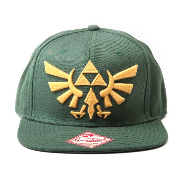 Nintendo The Legend of Zelda Twilight Princess Snapback Cap with Golden Triforce Logo - Green