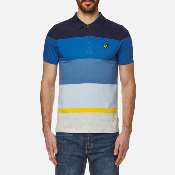 Lyle & Scott Men's Engineered Stripe Polo Shirt - Navy