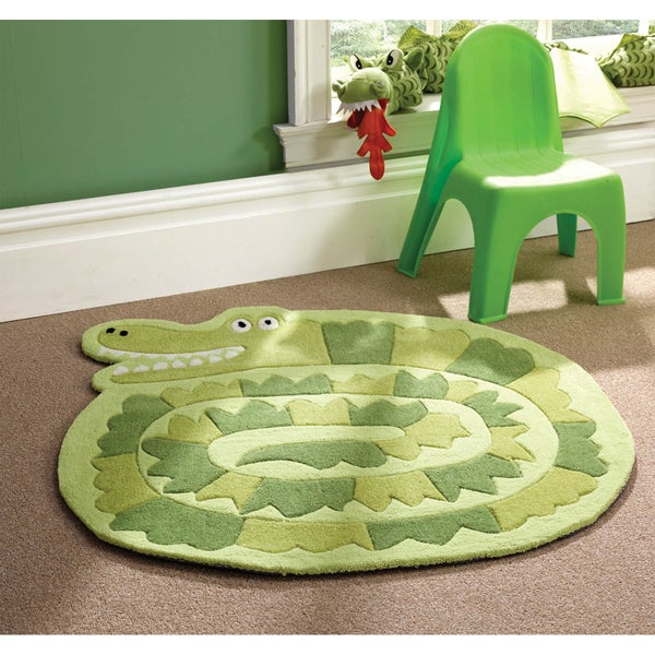 Flair Kiddy Play Rug - Crocodile Green (90X90)