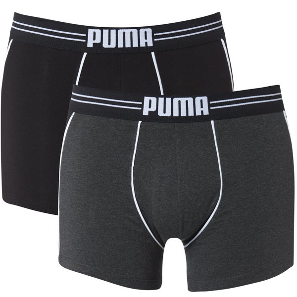 Puma Men's 2 Pack Athletic Blocking Boxers - Black