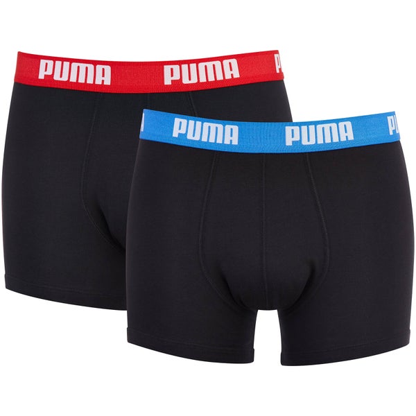 Puma Men's 2 Pack Basic Boxers - Black/Red/Blue