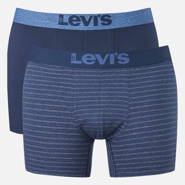 Levi's Men's 200SF 2-Pack Birdfeet Striped Boxers - Blue Indigo