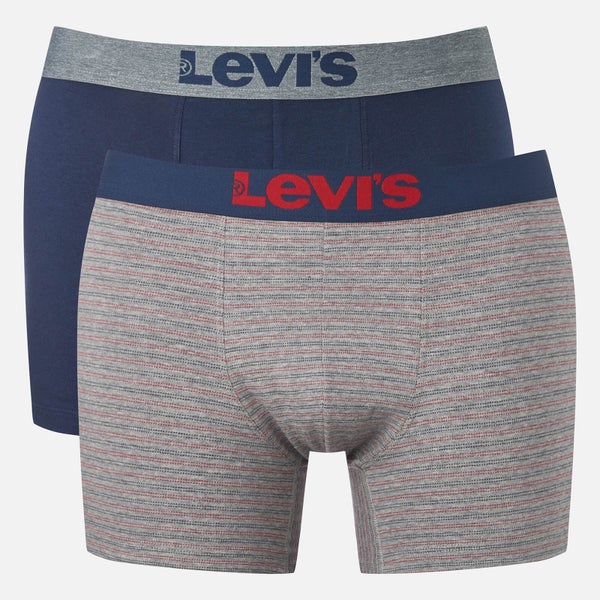 Levi's Men's 200SF 2-Pack Birdfeet Striped Boxers - Red/Navy