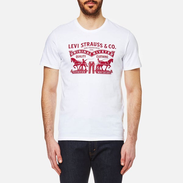Levi's Men's 2 Horse Graphic Set In Neck T-Shirt - White
