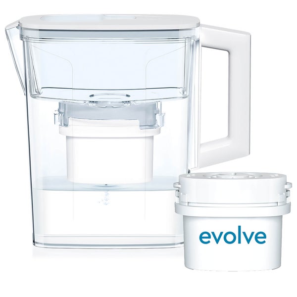 Aqua Optima 2.1L White Compact Water Filter Jug with 30 Day Evolve Filter Cartridge (1 Month Starter Pack)
