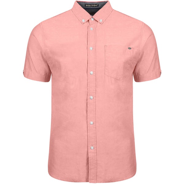 Tokyo Laundry Men's Woodbury Short Sleeve Oxford Shirt - Soft Peach