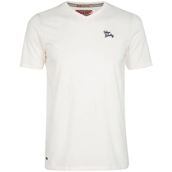T-Shirt Homme Essential Col V Tokyo Laundry -Blanc Ivoire