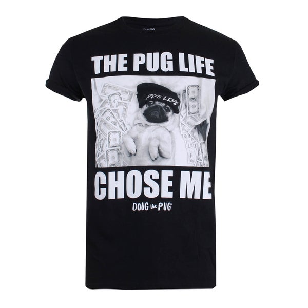 Doug The Pug Chose Me Dames T-Shirt - Zwart