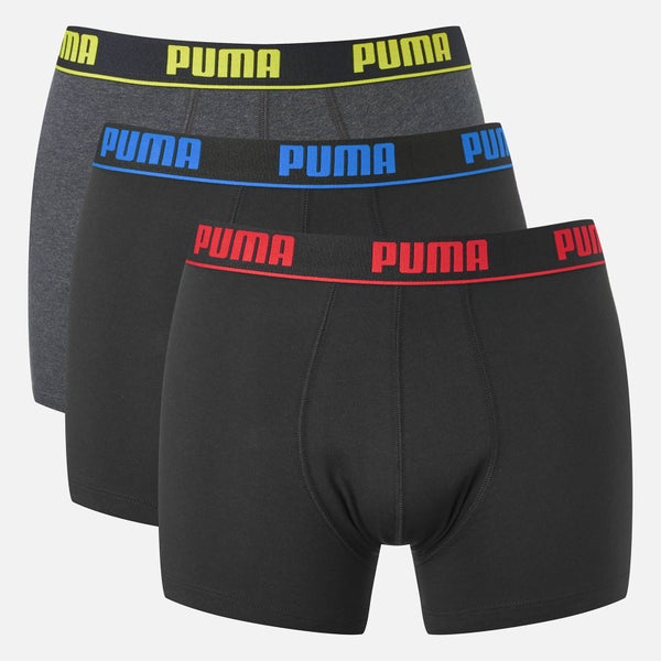 Puma Men's 3 Pack Boxers - Black/Grey/Multi