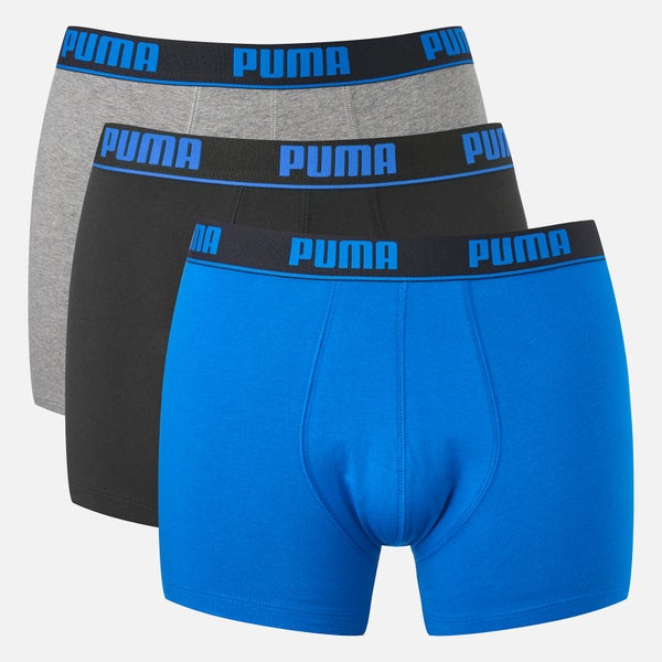 Puma Men's 3 Pack Boxers - Black/Grey/Blue