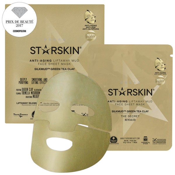 STARSKIN SILKMUD™ Green Tea Clay Anti-ageing Liftaway Mud Face Sheet Mask