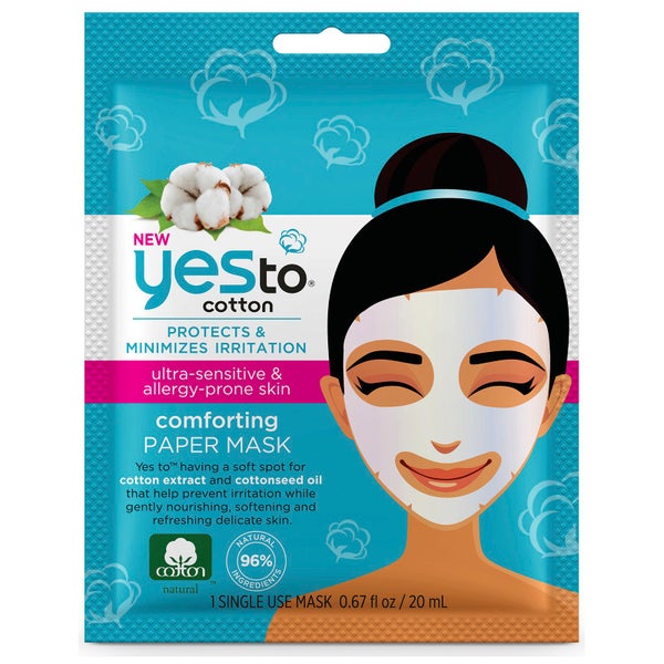 yes to Cotton Paper Mask Single Mask maseczka do twarzy w płachcie z ekstraktem z bawełny do skóry wrażliwej