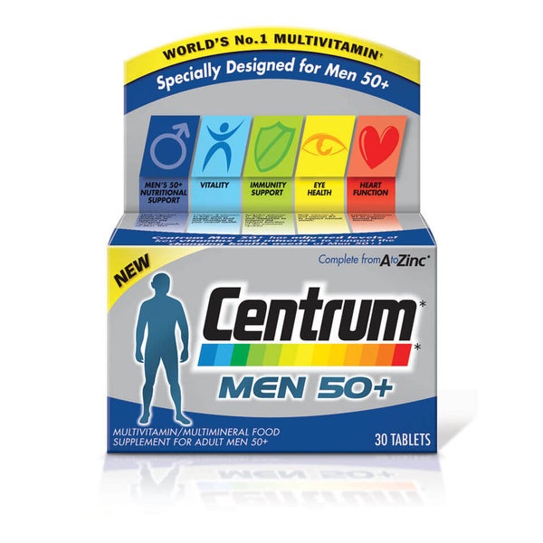 Comprimidos Multivitaminas Homem 50+ da Centrum - (30 Comprimidos)