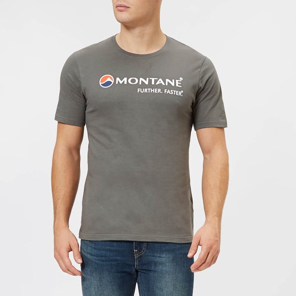 Montane Men's Logo Short Sleeve T-Shirt - Stratus Grey/Inca Gold