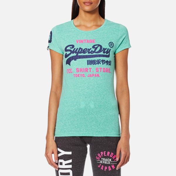 Superdry Women's Shirt Shop Duo T-Shirt - Aqua Sky Snowy