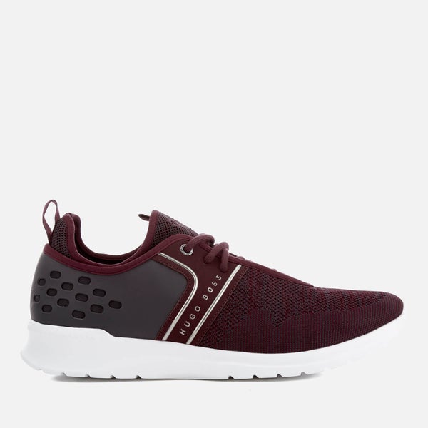 BOSS Green Men's Extreme Knitted Runner Trainers - Dark Red