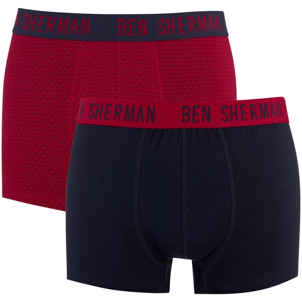 Ben Sherman Men's Mason 2 Pack Boxers - Red/Navy