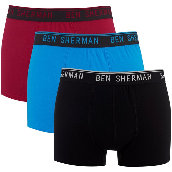 Ben Sherman Men's Anton 3 Pack Boxers - Red/Black/Blue