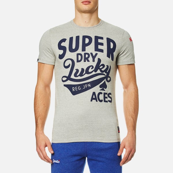 Superdry Men's Lucky Aces T-Shirt - Light Grey Grit
