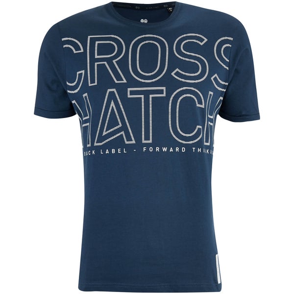 Crosshatch Men's Quahog Chest Print T-Shirt - Midnight Blue