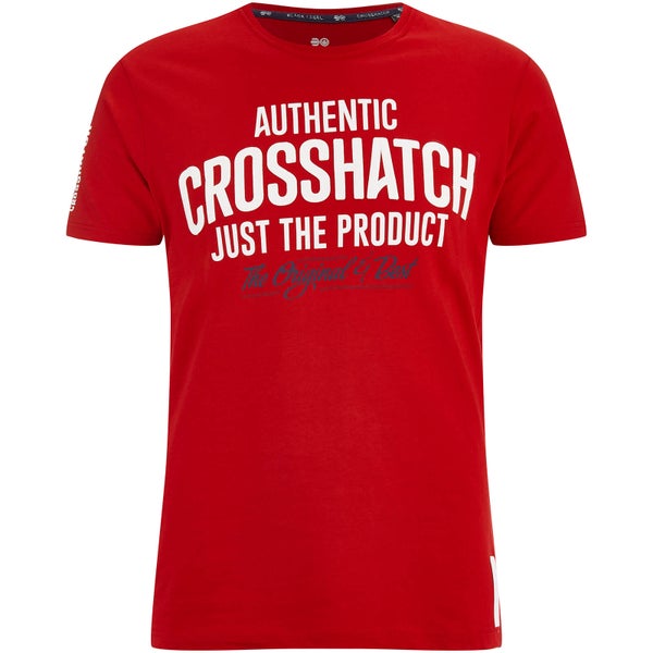 Crosshatch Men's Greendale Sleeve Logo T-Shirt - Barbados Cherry