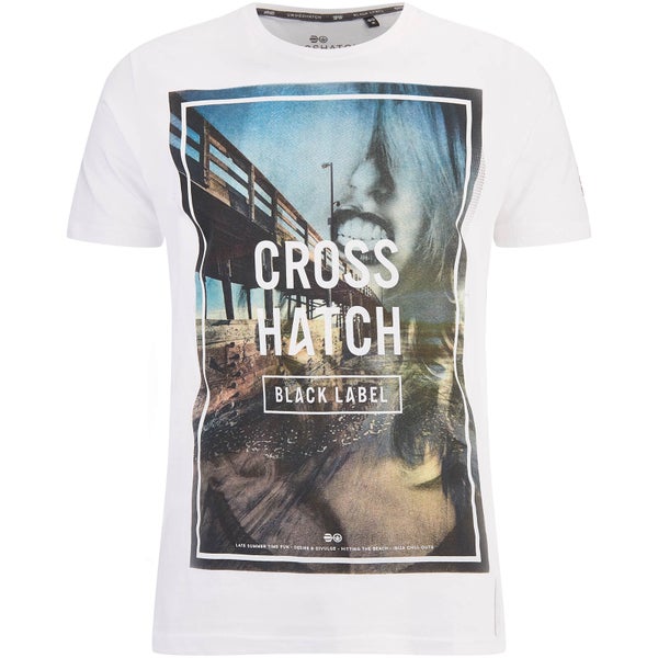 T-Shirt Homme Broadwalk Crosshatch -Blanc