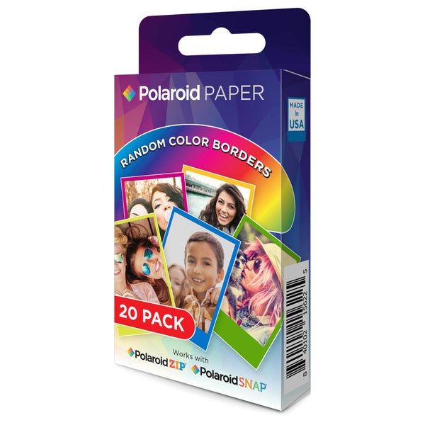 Recharge de 20 Papiers Photo Polaroid Rainbow Border (2'x3')