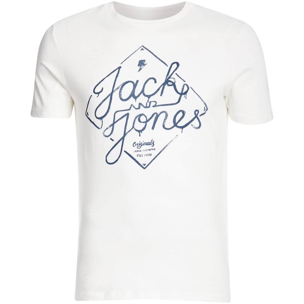 T-Shirt Homme Originals Miller Slim Fit Jack & Jones -Blanc